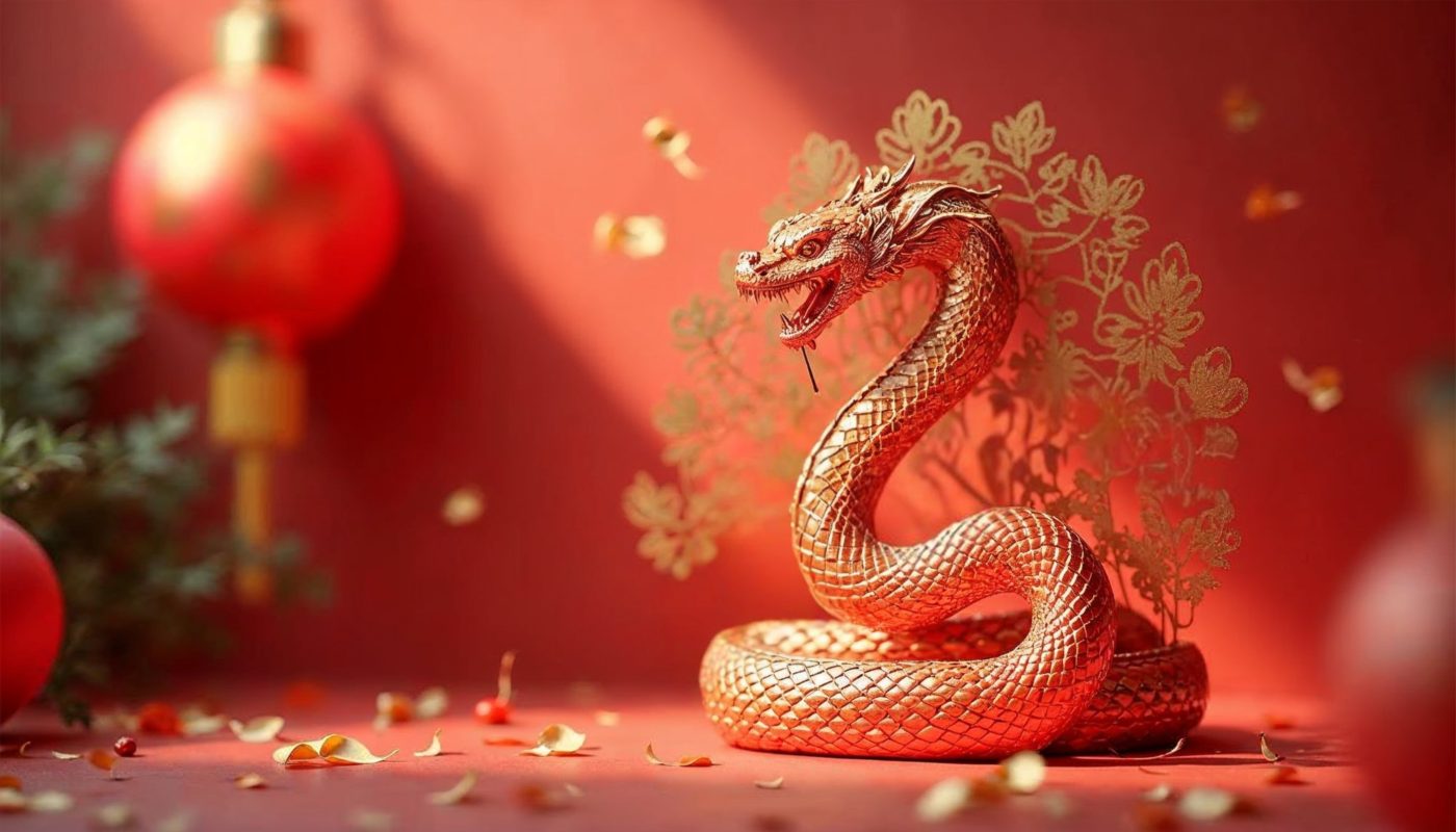 image of snake and coins links to lunar new year trading